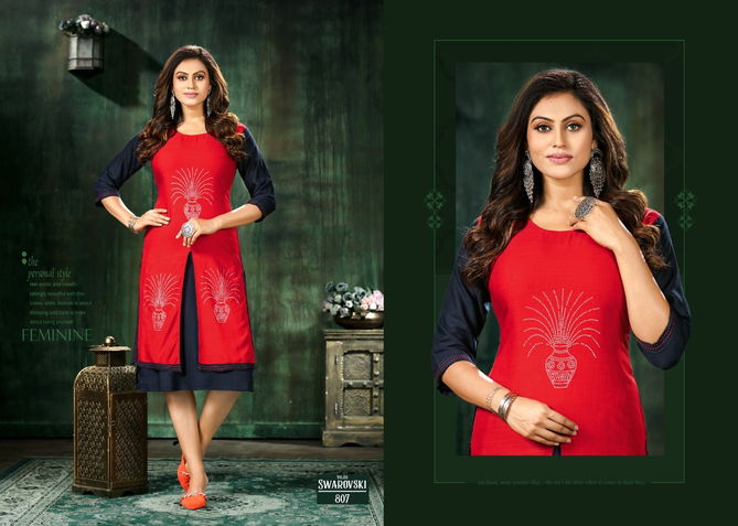 Swarovski Volume 8 By Kunti Designer Kurti Catalog